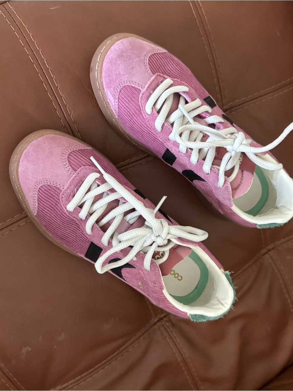 Coolway Women's Pink Suede Casual Sneakers
